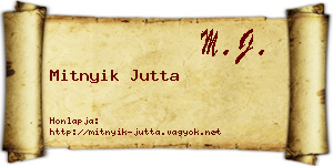 Mitnyik Jutta névjegykártya